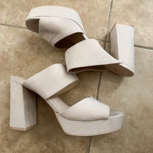 NWOT H&M Light Pink Block Heel Sandals